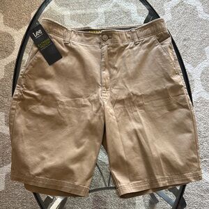Lee Tan Flat Front Shorts Classic Style 33 NWT